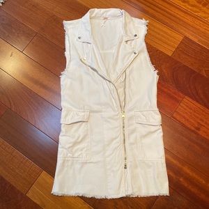 Free People Moto style vest jacket dress with raw hem